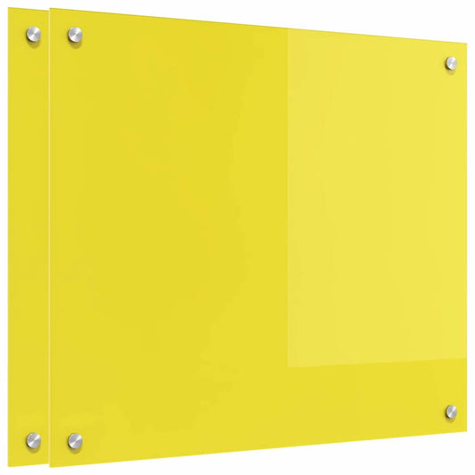 vidaXL Πίσω Πάνελ Κουζίνας 2 pcs Κίτρινο 70 x 60 cm σκληρυμένο γυαλί
