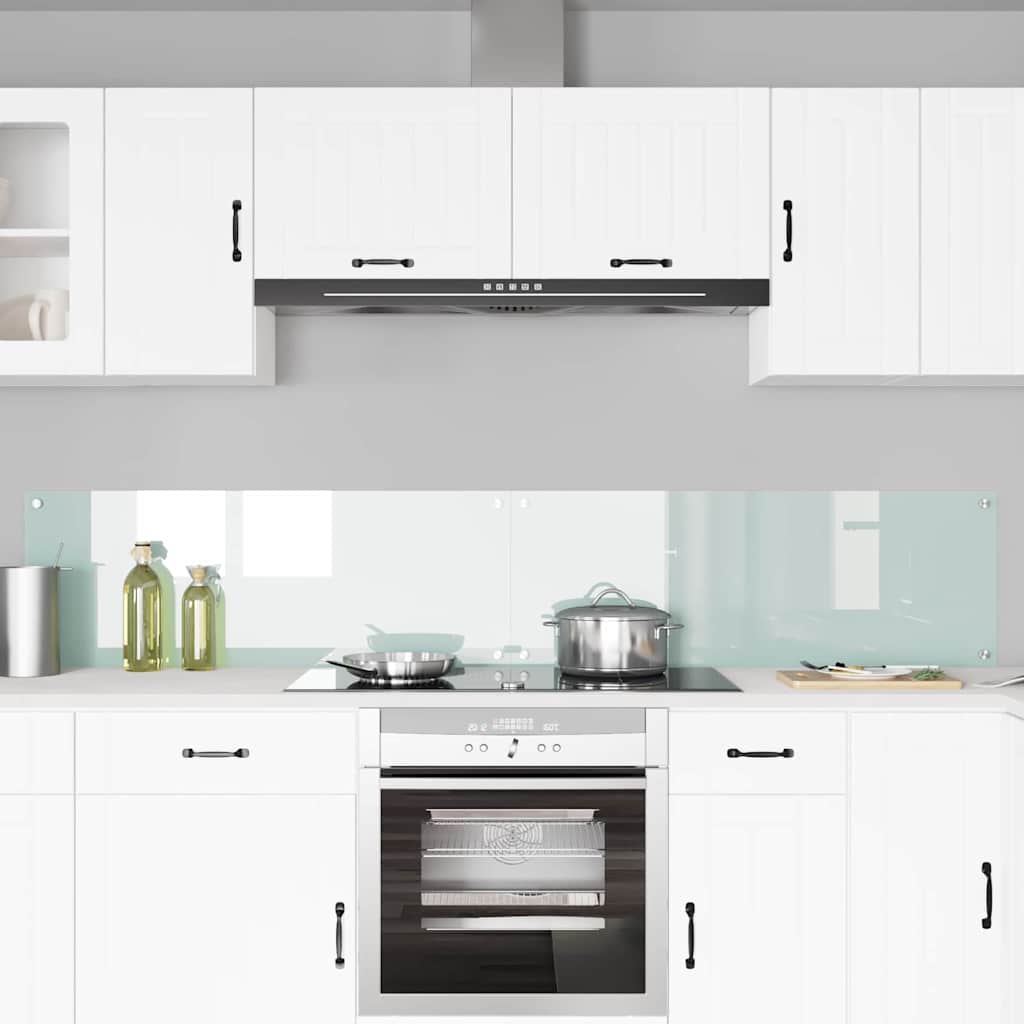 vidaXL Πλάτη κουζίνας 2 τμχ. Λευκό 110 x 40 cm σκληρυμένο γυαλί