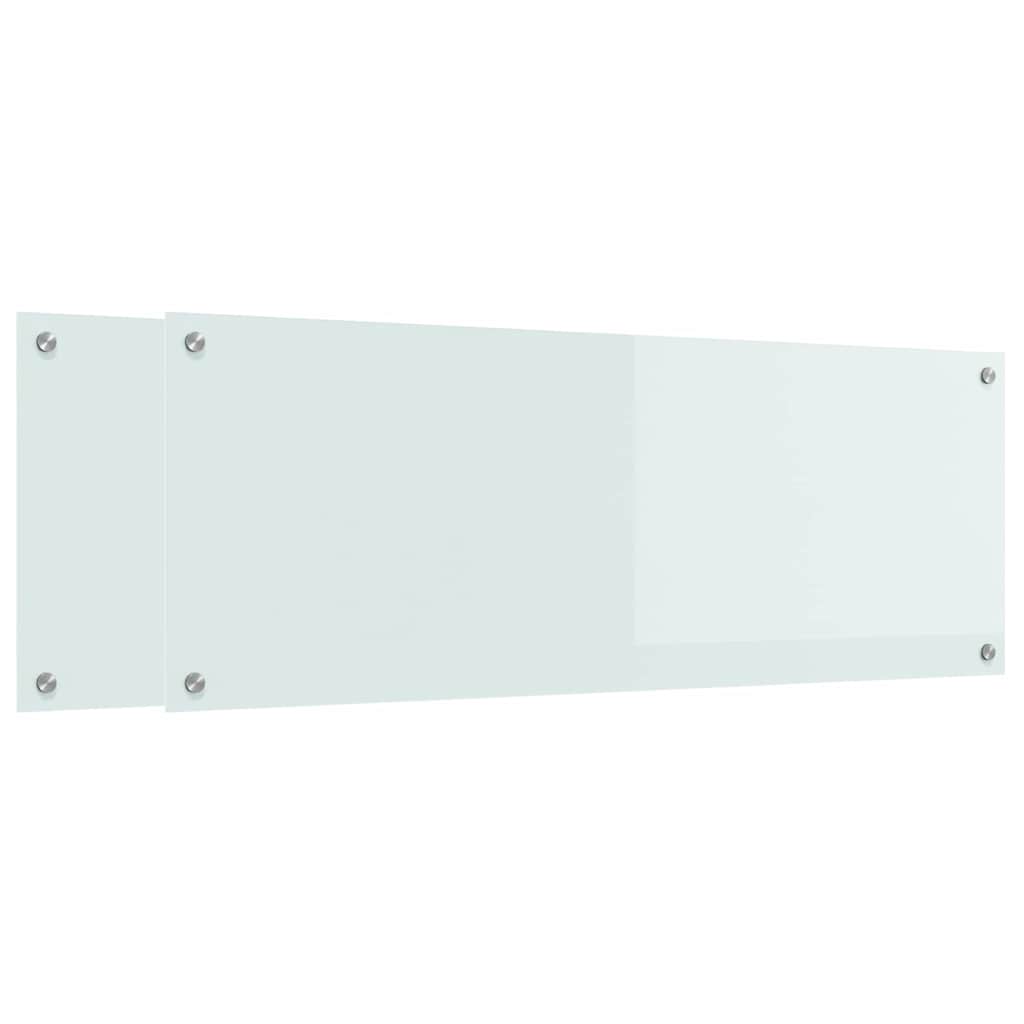 vidaXL Πλάτη κουζίνας 2 τμχ. Λευκό 110 x 40 cm σκληρυμένο γυαλί