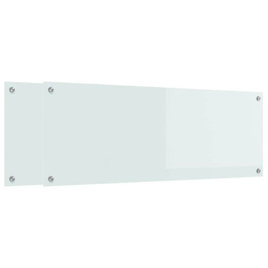 vidaXL Πλάτη κουζίνας 2 τμχ. Λευκό 110 x 40 cm σκληρυμένο γυαλί
