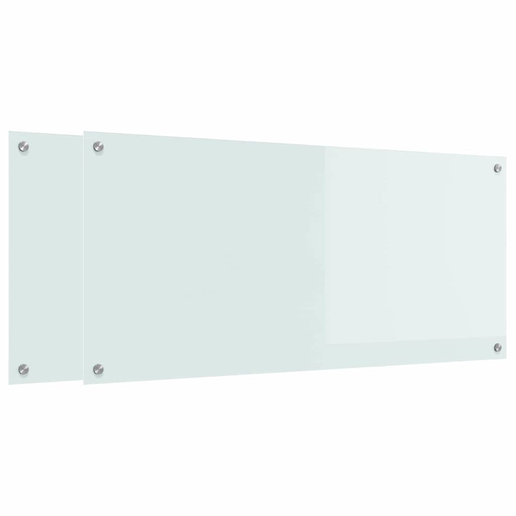 vidaXL Πλάτη κουζίνας 2 τμχ. Λευκό 110 x 50 cm σκληρυμένο γυαλί