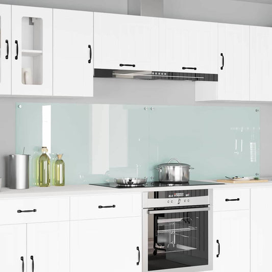 vidaXL Πλάτη κουζίνας 2 τμχ. Λευκό 110 x 60 cm σκληρυμένο γυαλί