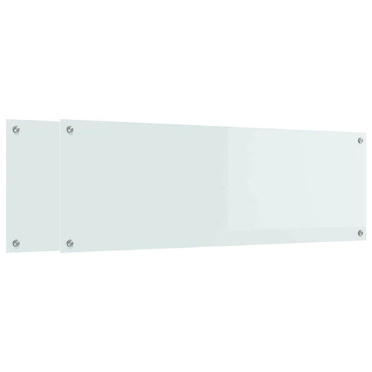 vidaXL Πλάτη κουζίνας 2 τμχ. Λευκό 120 x 40 cm σκληρυμένο γυαλί
