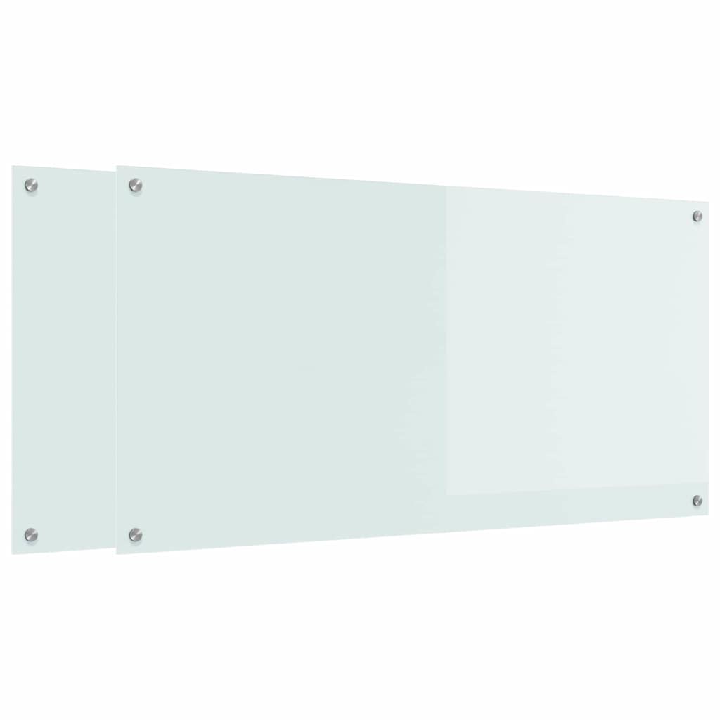 vidaXL Πλάτη κουζίνας 2 τμχ. Λευκό 120 x 60 cm σκληρυμένο γυαλί