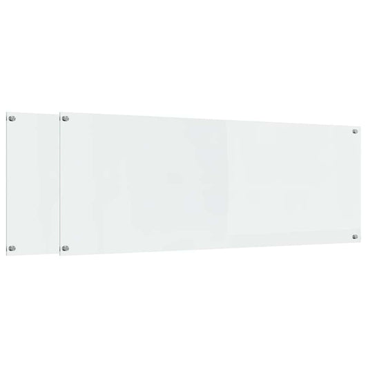 vidaXL Πλάτη κουζίνας 2 τμχ. Διαφανές 110 x 40 cm σκληρυμένο γυαλί