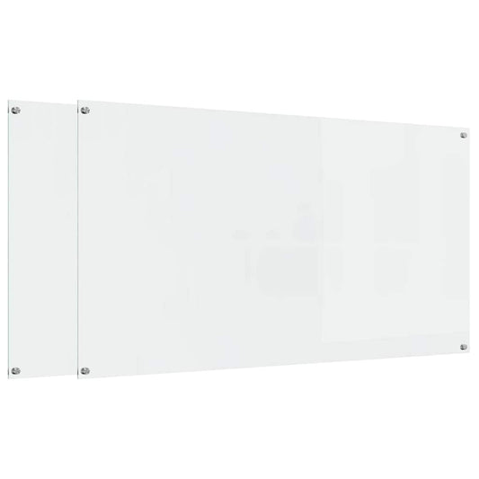 vidaXL Πίσω Πάνελ Κουζίνας 2 pcs Διαφανές 110 x 60 cm σκληρυμένο γυαλί
