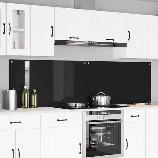 vidaXL Πλάτη κουζίνας 2 τμχ. Μαύρο 110 x 60 cm σκληρυμένο γυαλί