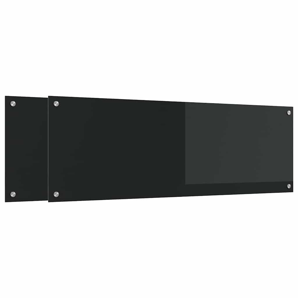 vidaXL Πίσω Πάνελ Κουζίνας 2 pcs Μαύρο 120 x 40 cm σκληρυμένο γυαλί