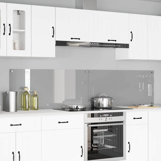 vidaXL Πλάτη κουζίνας 2 τμχ. Ανοιχτό γκρι 110 x 50 cm σκληρυμένο γυαλί