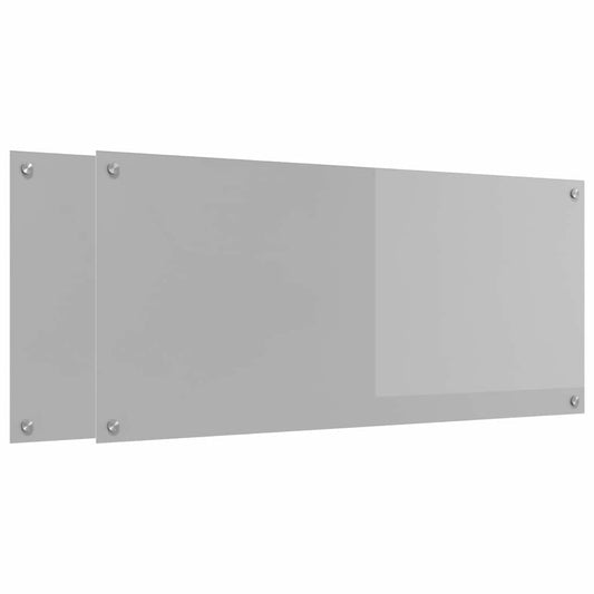 vidaXL Πλάτη κουζίνας 2 τμχ. Ανοιχτό γκρι 110 x 50 cm σκληρυμένο γυαλί