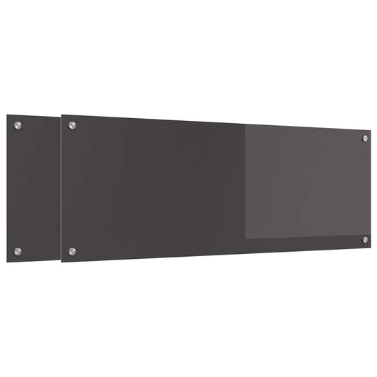 vidaXL Πίσω Πάνελ Κουζίνας 2 pcs Σκούρο Γκρι 110 x 40 cm