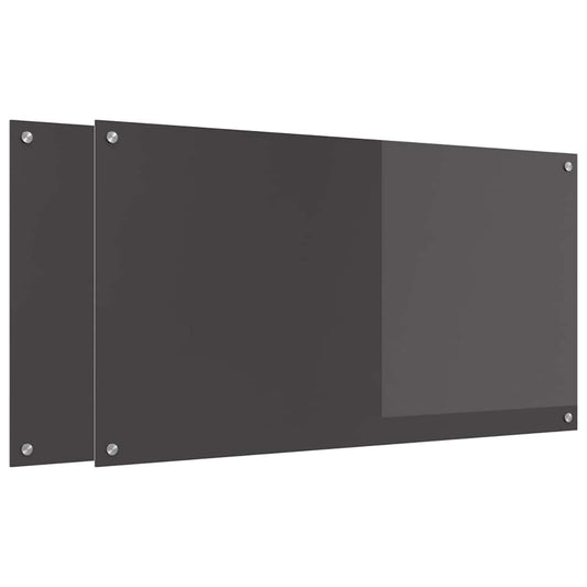 vidaXL Πίσω Πάνελ Κουζίνας 2 pcs Σκούρο Γκρι 110 x 60 cm