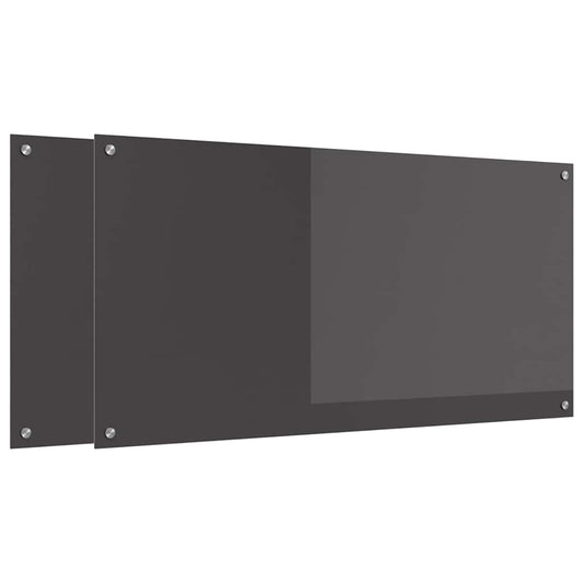 vidaXL Πίσω Πάνελ Κουζίνας 2 pcs Σκούρο Γκρι 120 x 60 cm