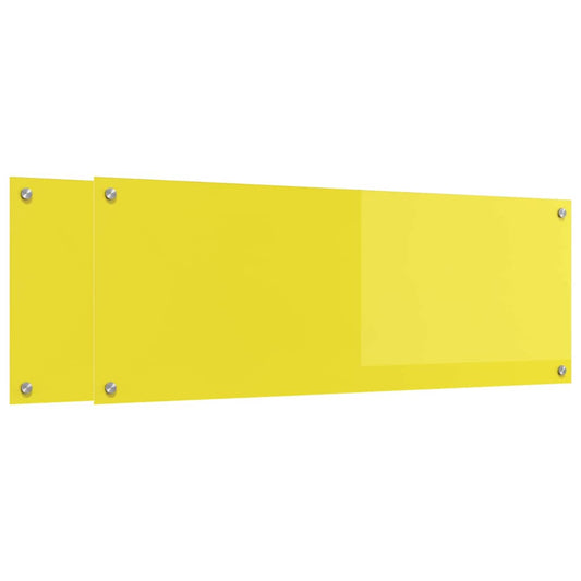 vidaXL Πίσω Πάνελ Κουζίνας 2 pcs Κίτρινο 110 x 40 cm σκληρυμένο γυαλί