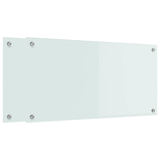 vidaXL Πλάτη κουζίνας 2 τεμ. Λευκό 80 x 40 cm σκληρυμένο γυαλί