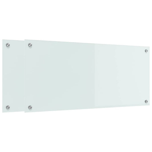 vidaXL Πλάτη κουζίνας 2 τεμ. Λευκό 90 x 40 cm σκληρυμένο γυαλί