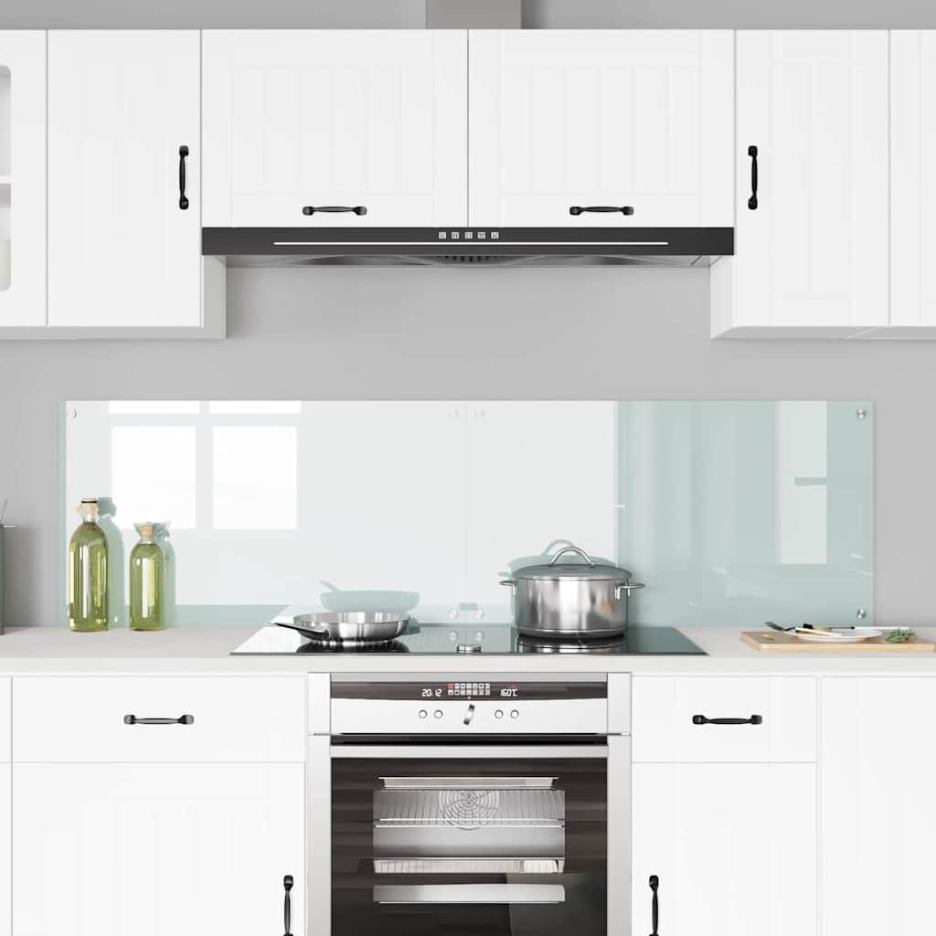 vidaXL Πίσω Πάνελ Κουζίνας Λευκό 90 x 50 x 0.8 εκ σκληρυμένο γυαλί