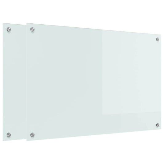 vidaXL Πλάτη κουζίνας 2 τεμ. Λευκό 90 x 60 cm σκληρυμένο γυαλί