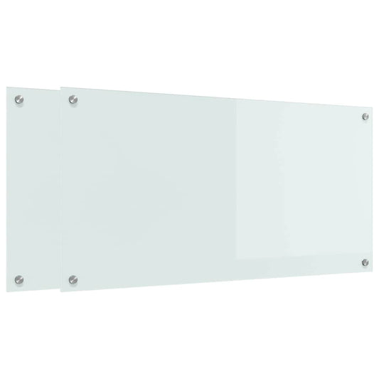 vidaXL Πίσω Πάνελ Κουζίνας Λευκό 100 x 50 x 0.8 εκ σκληρυμένο γυαλί