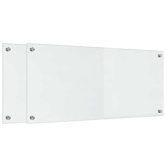 vidaXL Πλάτη κουζίνας 2 τεμ. Διαφανές 90 x 40 cm σκληρυμένο γυαλί