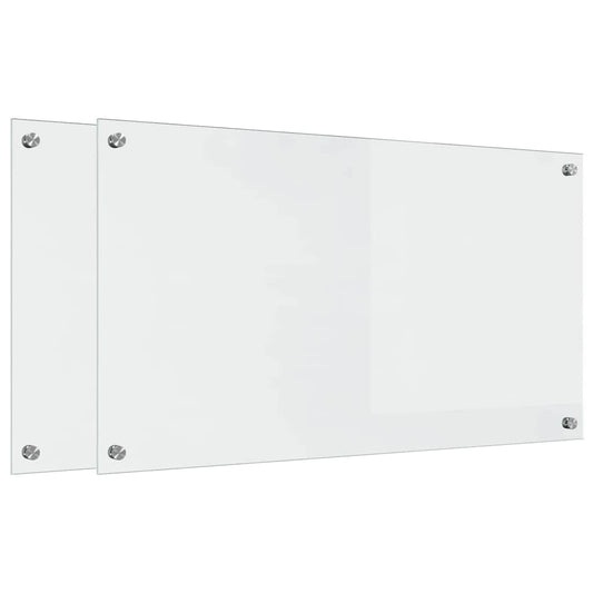 vidaXL Πλάτη κουζίνας 2 τεμ. Διαφανές 90 x 50 cm σκληρυμένο γυαλί