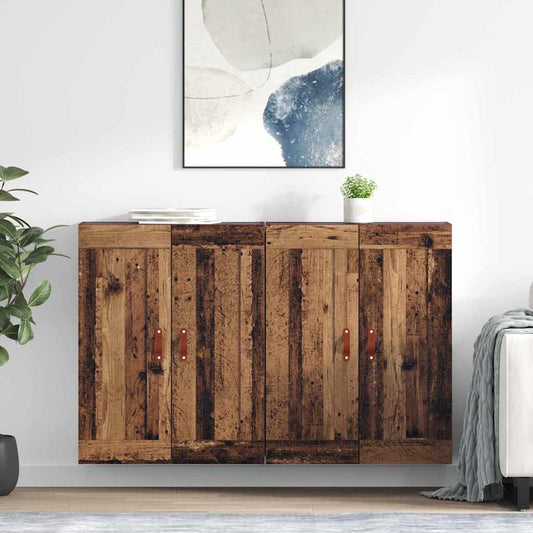 vidaXL Ντουλάπα τοίχου Επιτοίχιο 2 pcs Παλιό ξύλο 69,5 x 34 x 90 εκ.