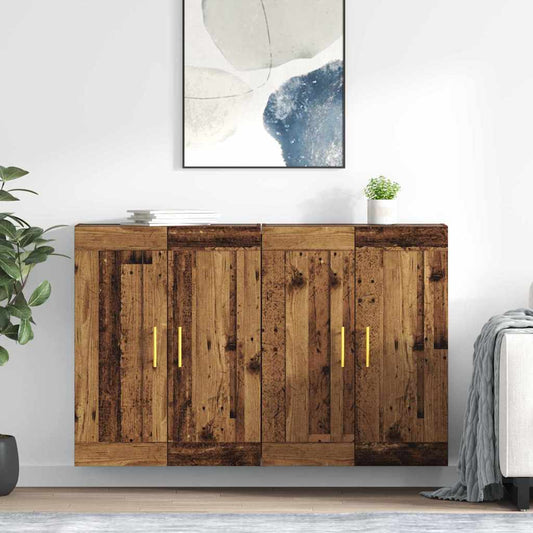 vidaXL Ντουλάπα τοίχου Επιτοίχιο 2 pcs Παλιό ξύλο 69,5 x 34 x 90 εκ.