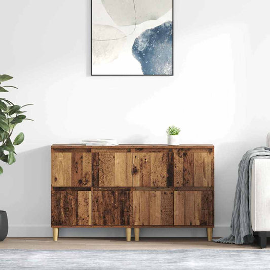 vidaXL Παραδοσιακά Πλευρικά Έπιπλα 2 pcs Παλιό Ξύλο 60 x 35 x 70 cm