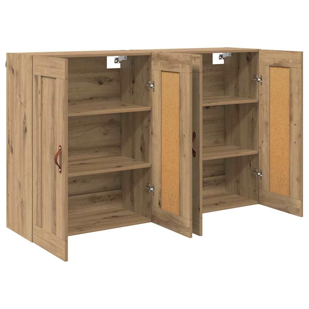 vidaXL Ντουλάπα τοίχου Επιτοίχιο 2 pcs Artisan Oak 69,5 x 34 x 90 εκ.