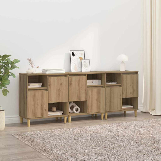 vidaXL Παραδοσιακά Πλευρικά Έπιπλα 3 pcs Artisan Oak 60 x 35 x 70 cm