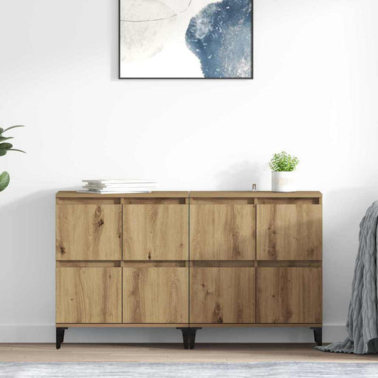 vidaXL Παραδοσιακά Πλευρικά Έπιπλα 2 τμχ. Artisan Oak 60 x 35 x 70 cm