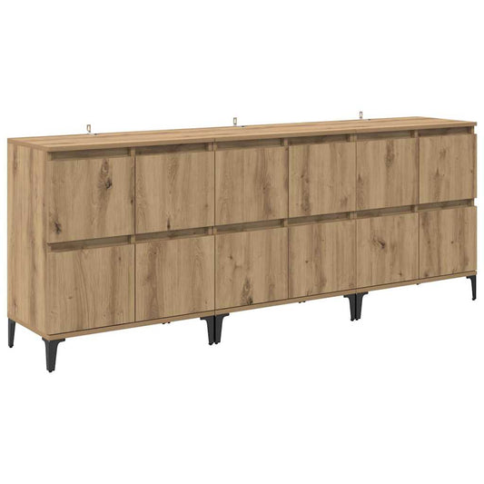 vidaXL Παραδοσιακά Πλευρικά Έπιπλα 3 τμχ. Artisan Oak 60 x 35 x 70 cm