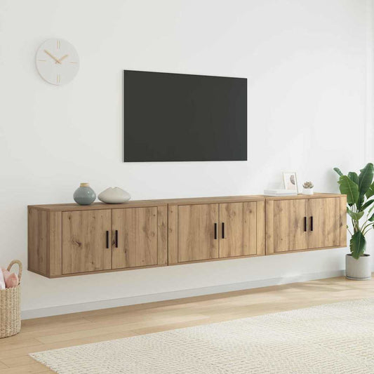 vidaXL Σετ Βαθμιδωτών Ντουλαπιών Τηλεόρασης 3 pcs Artisan Oak