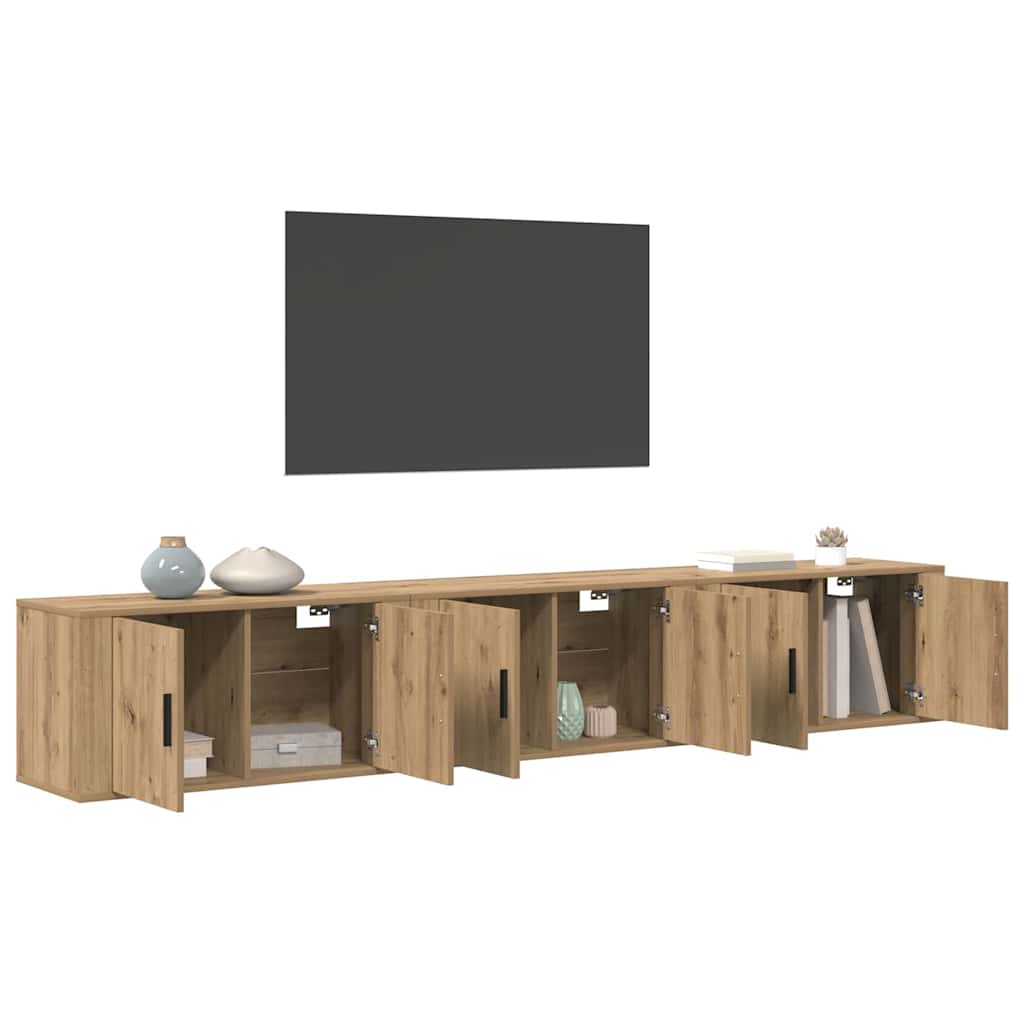 vidaXL Σετ Βαθμιδωτών Ντουλαπιών Τηλεόρασης 3 pcs Artisan Oak
