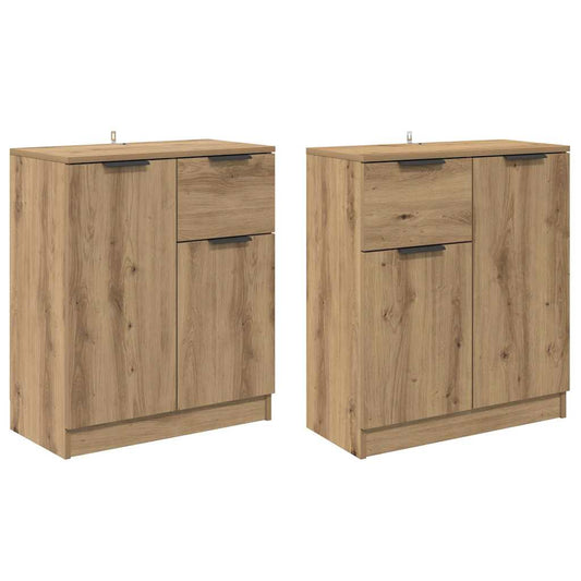 vidaXL Παραδοσιακά Πλευρικά Έπιπλα 2 τμχ. Artisan Oak 60 x 30 x 70 εκ.