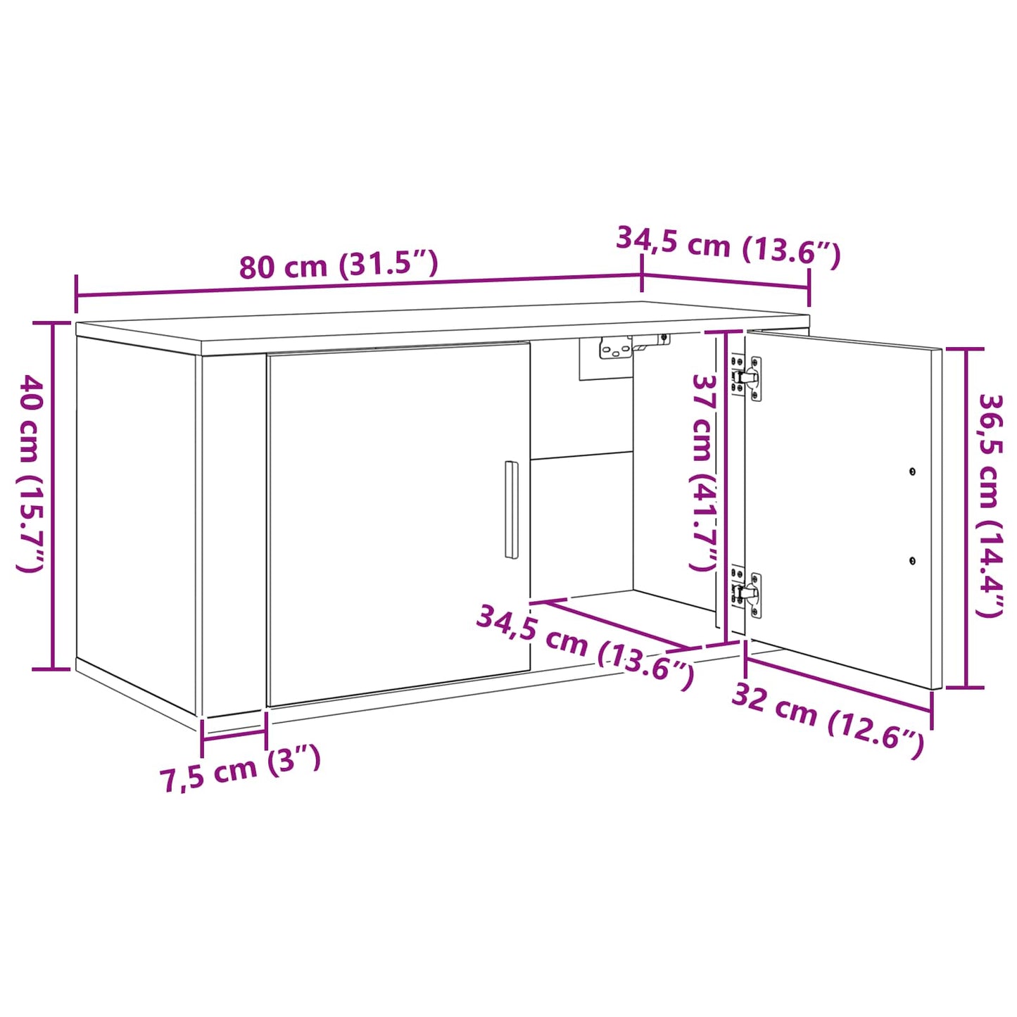 vidaXL Σετ Βαθμιδωτών Ντουλαπιών Τηλεόρασης 2 pcs Artisan Oak