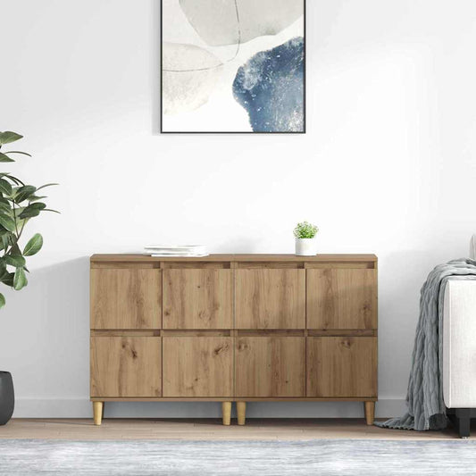 vidaXL Παραδοσιακά Πλευρικά Έπιπλα 2 pcs Artisan Oak 60 x 35 x 70 cm
