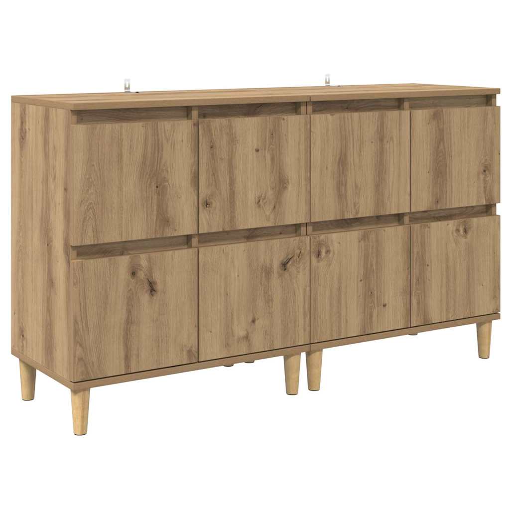 vidaXL Παραδοσιακά Πλευρικά Έπιπλα 2 pcs Artisan Oak 60 x 35 x 70 cm
