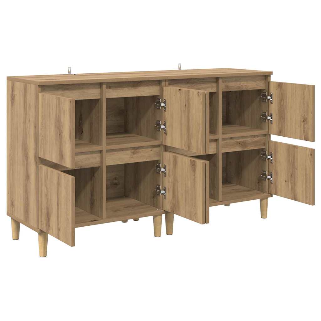vidaXL Παραδοσιακά Πλευρικά Έπιπλα 2 pcs Artisan Oak 60 x 35 x 70 cm