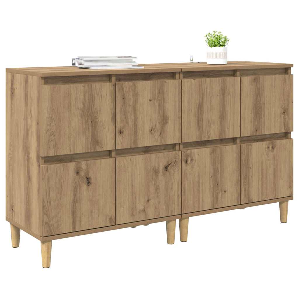 vidaXL Παραδοσιακά Πλευρικά Έπιπλα 2 pcs Artisan Oak 60 x 35 x 70 cm