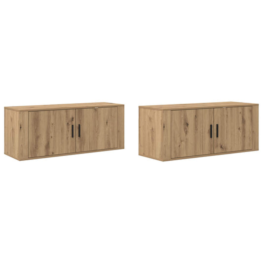 vidaXL Σετ Βαθμιδωτών Ντουλαπιών Τηλεόρασης 2 pcs Artisan Oak