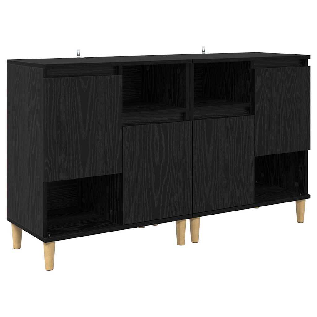 vidaXL Παραδοσιακά Πλευρικά Έπιπλα 2 pcs Μαύρη Οξυά 60 x 35 x 70 cm