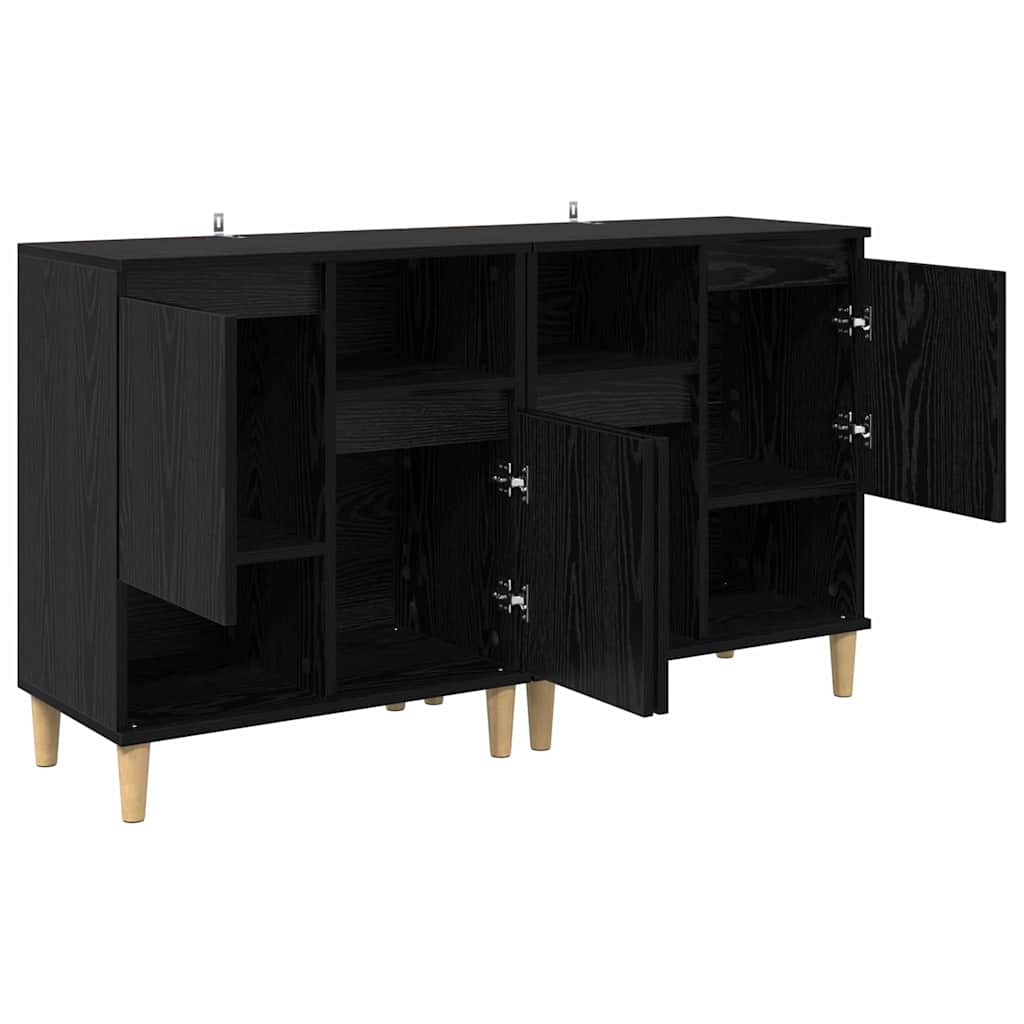 vidaXL Παραδοσιακά Πλευρικά Έπιπλα 2 pcs Μαύρη Οξυά 60 x 35 x 70 cm