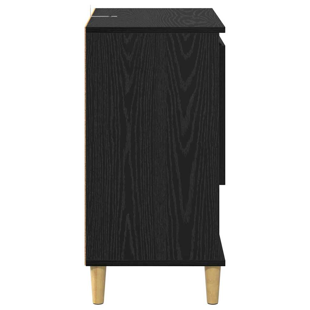 vidaXL Παραδοσιακά Πλευρικά Έπιπλα 2 pcs Μαύρη Οξυά 60 x 35 x 70 cm