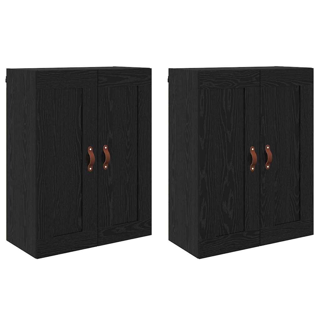 vidaXL Ντουλάπα τοίχου Επιτοίχιο 2 pcs Μαύρη Οξυά 69,5 x 34 x 90 εκ.
