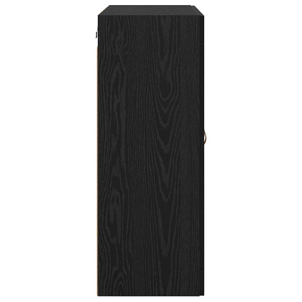 vidaXL Ντουλάπα τοίχου Επιτοίχιο 2 pcs Μαύρη Οξυά 69,5 x 34 x 90 εκ.