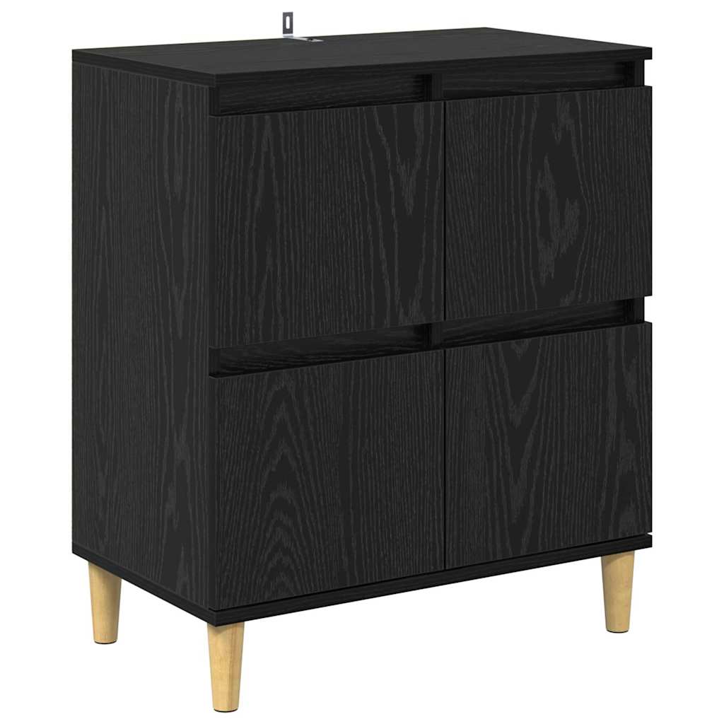 vidaXL Παραδοσιακά Πλευρικά Έπιπλα 3 pcs Μαύρη Οξυά 60 x 35 x 70 cm