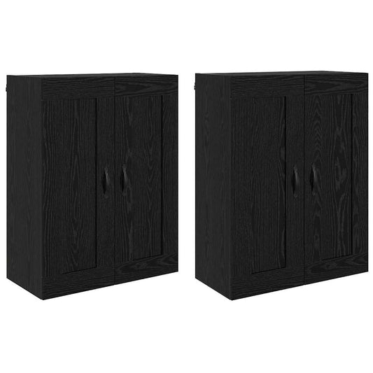 vidaXL Ντουλάπα τοίχου Επιτοίχιο 2 pcs Μαύρη Οξυά 69,5 x 34 x 90 εκ.
