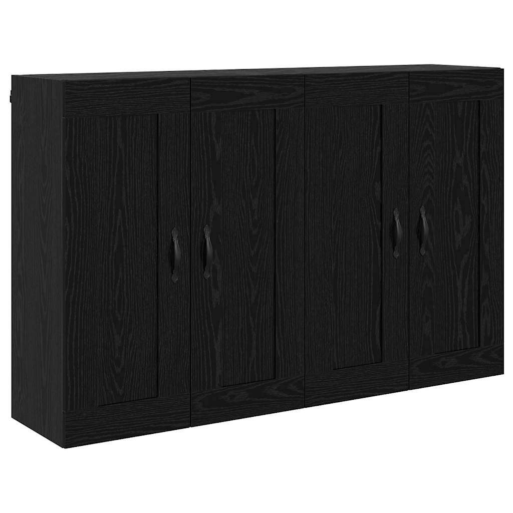 vidaXL Ντουλάπα τοίχου Επιτοίχιο 2 pcs Μαύρη Οξυά 69,5 x 34 x 90 εκ.