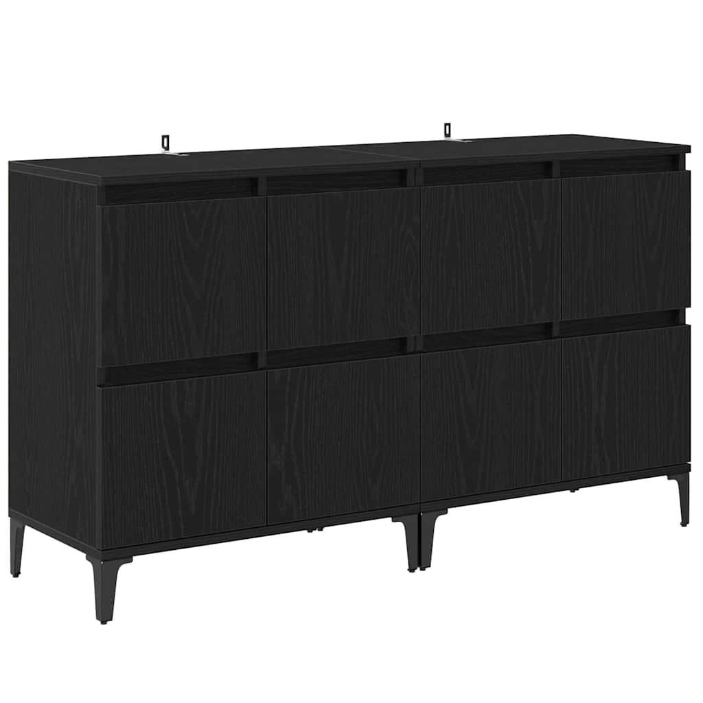 vidaXL Παραδοσιακά Πλευρικά Έπιπλα 2 pcs Μαύρη Οξυά 60 x 35 x 70 cm